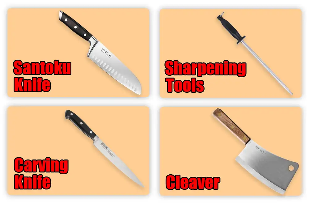 Additional Knives and Tools in Kitchen Knife Set Additional Knives and Tools in Kitchen Knife Set