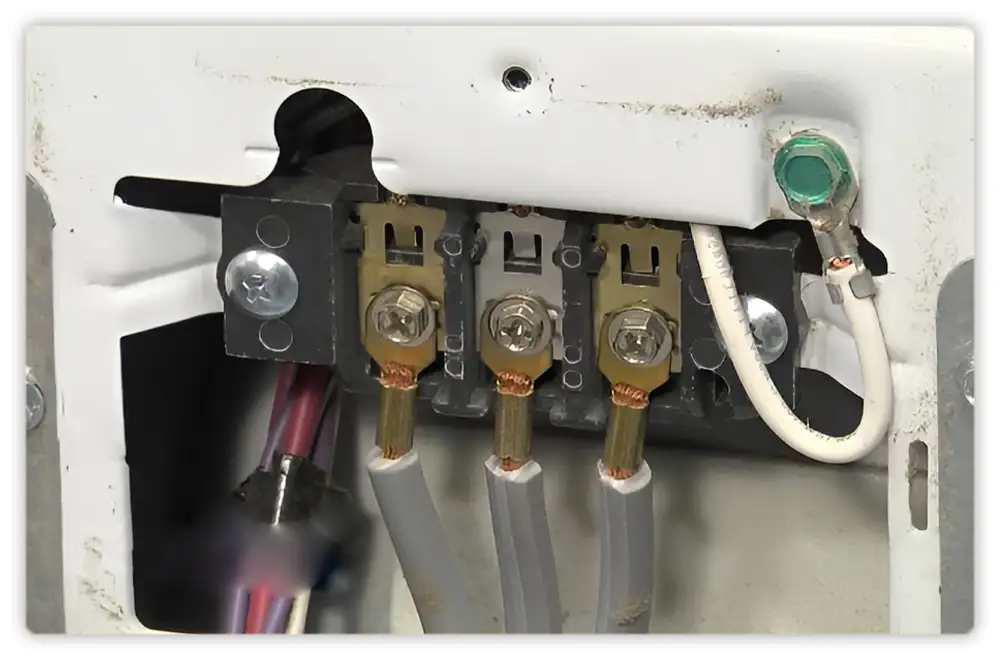 Inspecting the Electrical Terminal Block for Whirlpool dryer not starting
